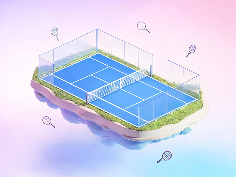 Two people playing padel on an indoor court